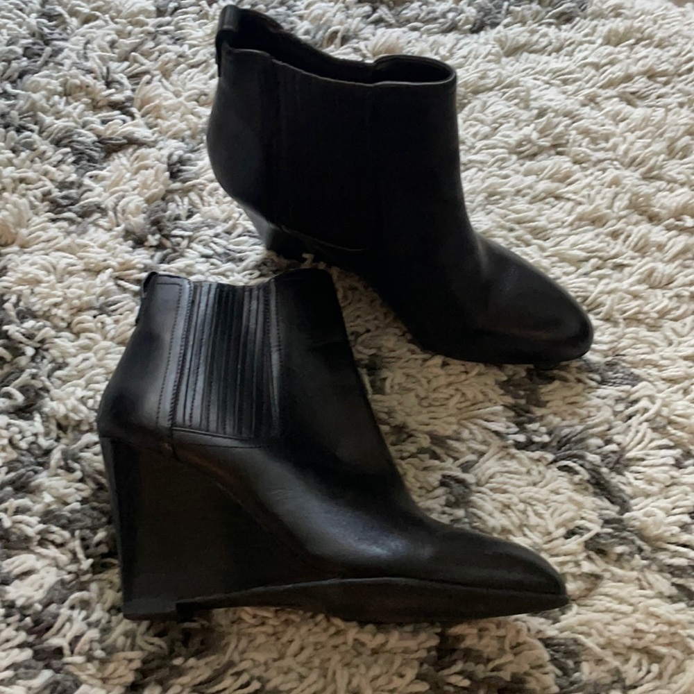 Black Sam Edelman wedge ankle bootie